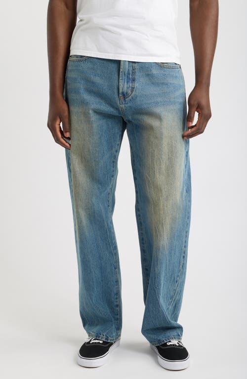 Obey Nelson Faded Straight Leg Jeans In Blue
