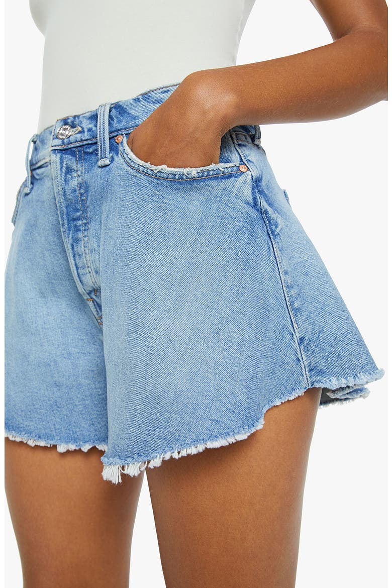 The Flutter Fray Hem Denim Shorts, Alternate, color, I CONFESS