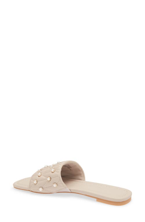 Karl Lagerfeld Paris Madyson Imitation Pearl Slide Sandal In Shell Pink