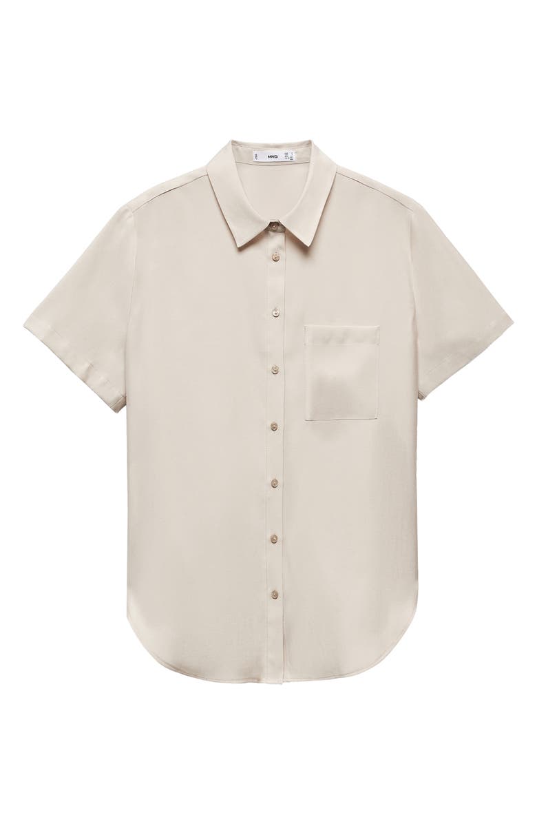 MANGO Short Sleeve Button-Up Shirt, Alternate, color, 