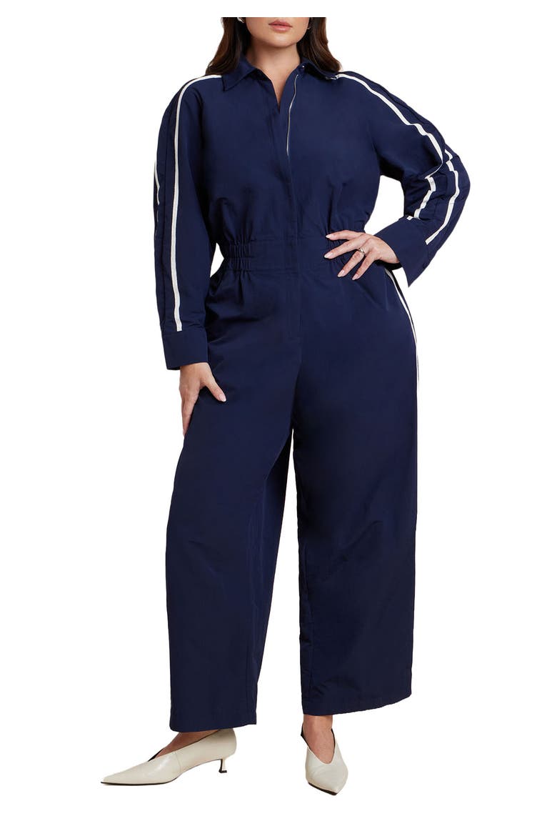 Track Detail Jumpsuit, Main, color, MARITIME BLUE