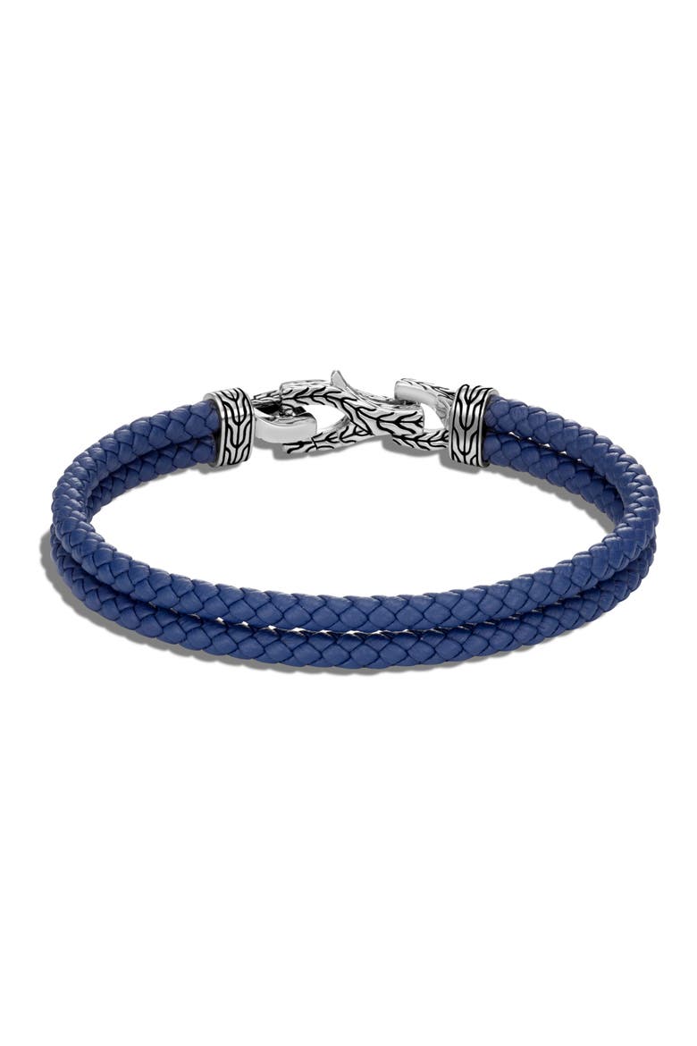 Men's Asli Classic Chain Double Woven Leather Bracelet, Alternate, color, BLUE