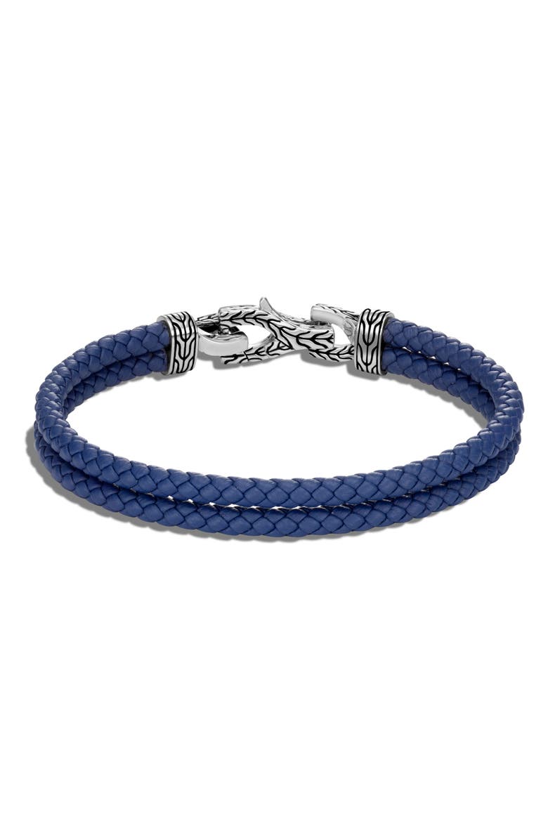 John Hardy Men's Asli Classic Chain Double Woven Leather Bracelet, Alternate, color,