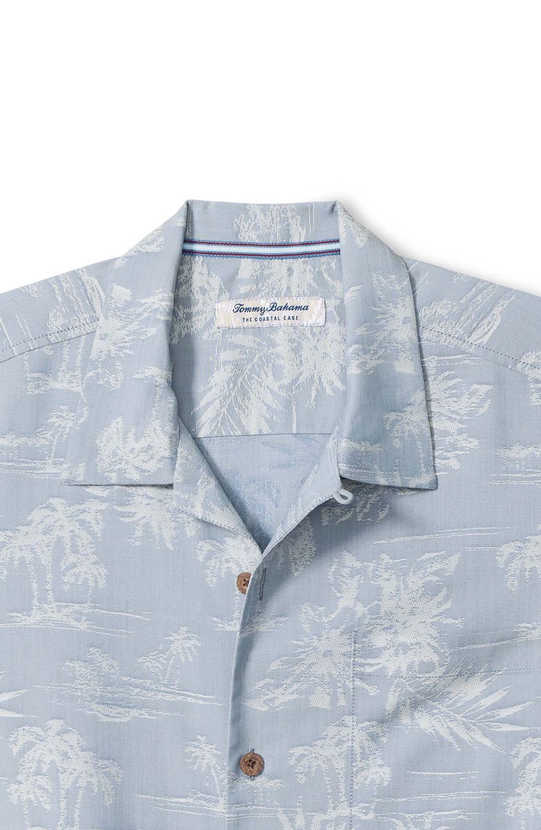 Tommy Bahama Coastal Ease Palm Visions Jacquard IslandZone<sup>®</sup> Short Sleeve Button-Up Shirt, Alternate, color, Stellar Sapphire