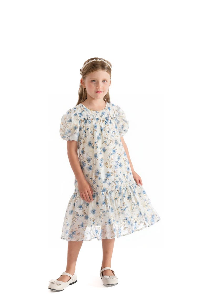 Vienna Floral Dress, Alternate, color, Blue