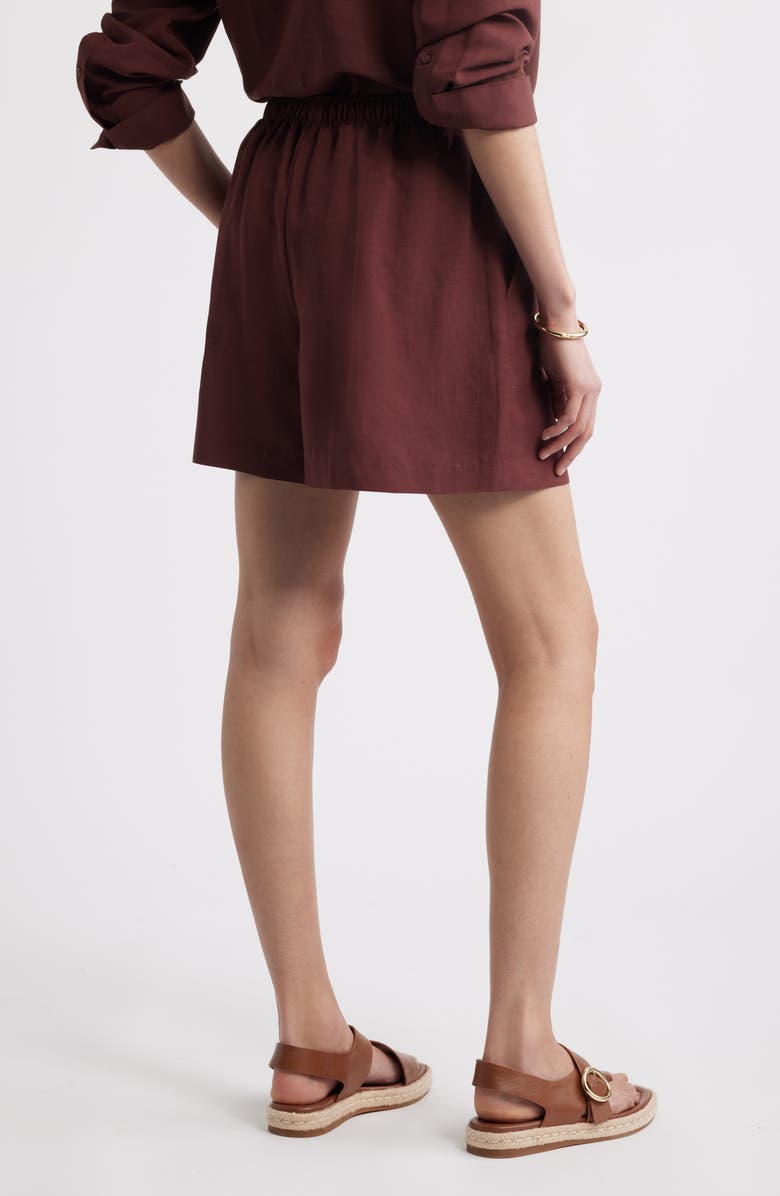 Nordstrom Elastic Waist Shorts, Alternate, color, Brown Raisin