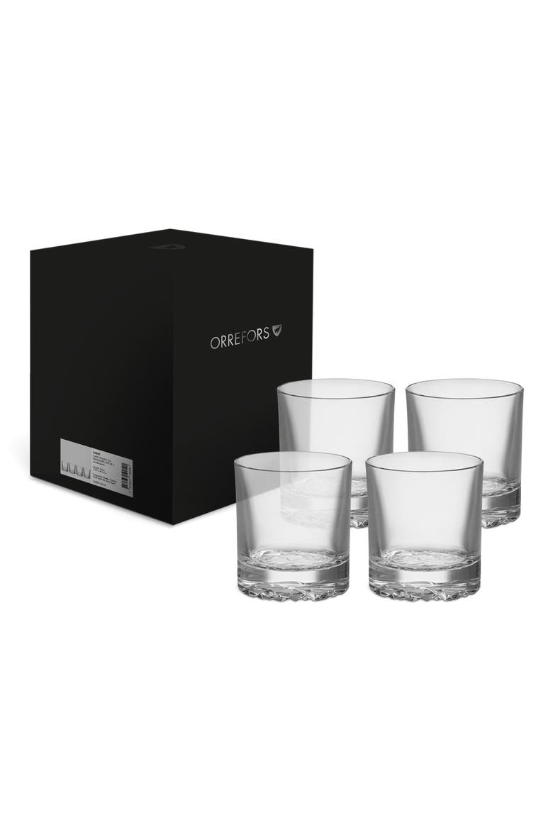 Carat Set of 4 Crystal Double Old Fashioned Glasses, Main, color, CLEAR