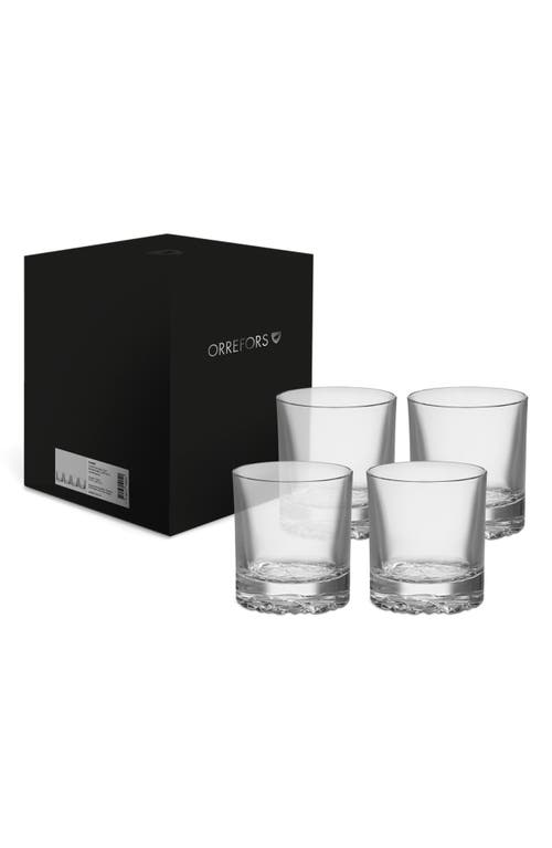 Orrefors Carat Set Of 4 Crystal Double Old Fashioned Glasses In Clear
