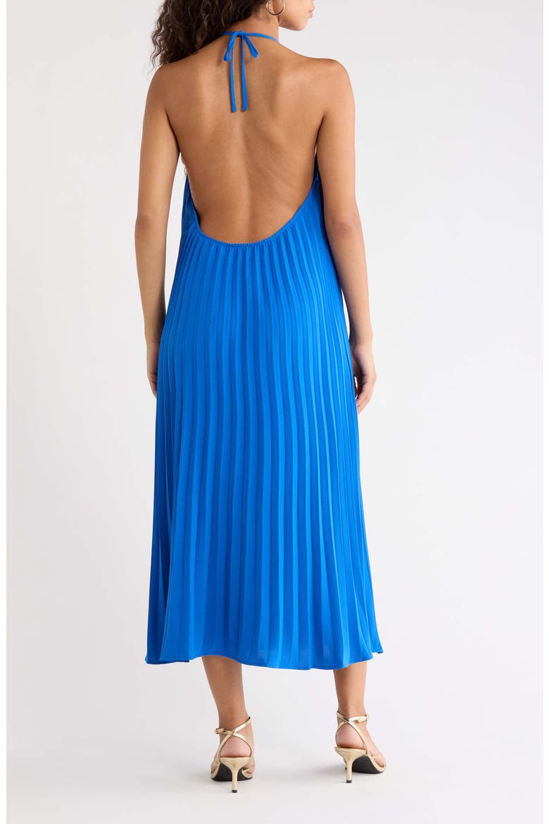 Wenden Pleated Sleeveless Dress, Alternate, color, COBALT