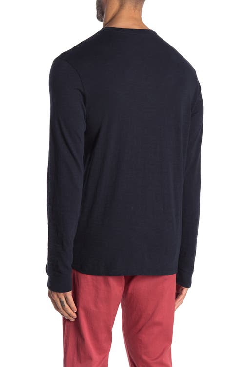 Vince Long Sleeve Henley T-shirt In Blue