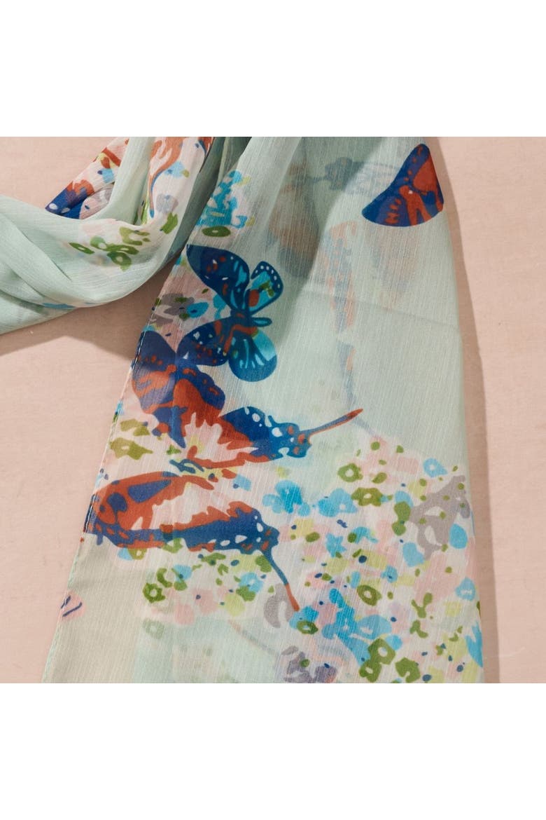 Komal Butterfly Chiffon Scarf, Alternate, color, Multi Color
