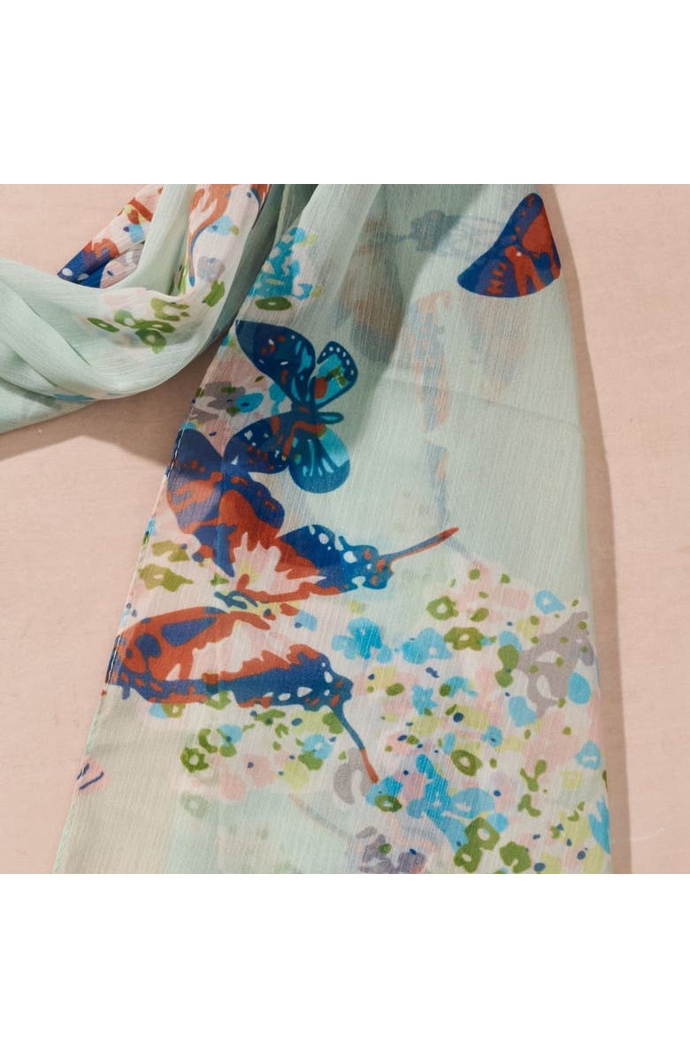 Ten Thousand Villages Komal Butterfly Chiffon Scarf, Alternate, color, Multi Color