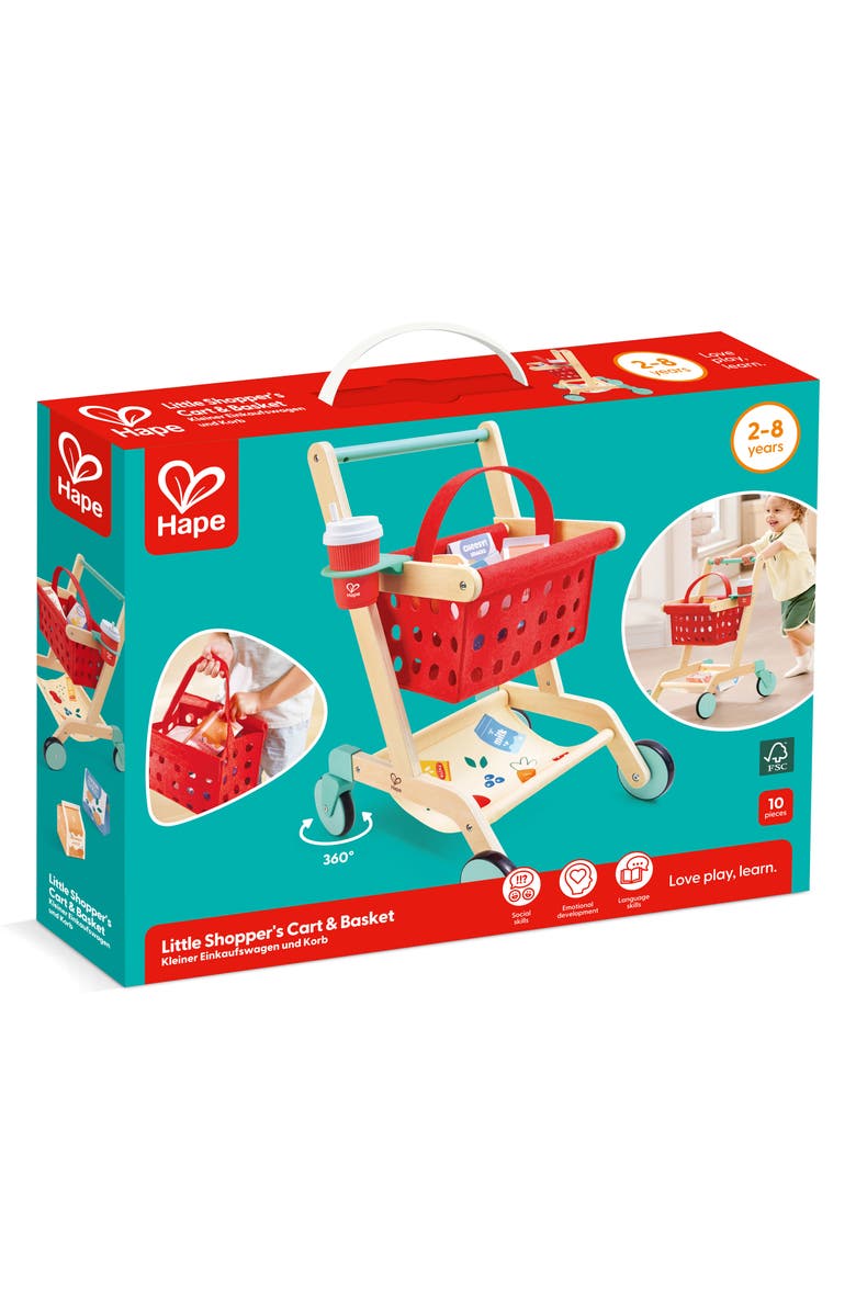 Hape Little Shopper's Cart & Basket Play Set, Alternate, color, 