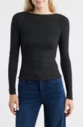 Madewell Sparkle Scoop Back Long Sleeve Top