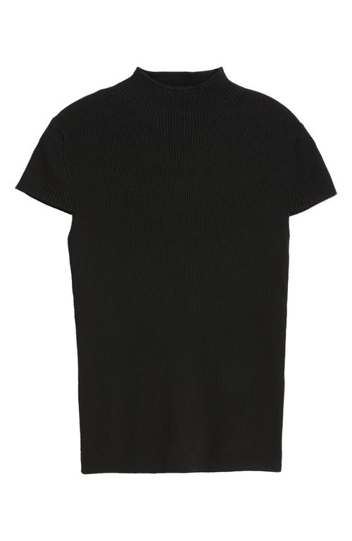 Elie Tahari The Ramona Rib Mock Neck Top In Black
