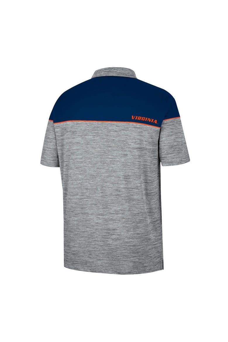 Men's Colosseum Heathered Gray/Navy Virginia Cavaliers Birdie Polo, Alternate, color, Heather Gray