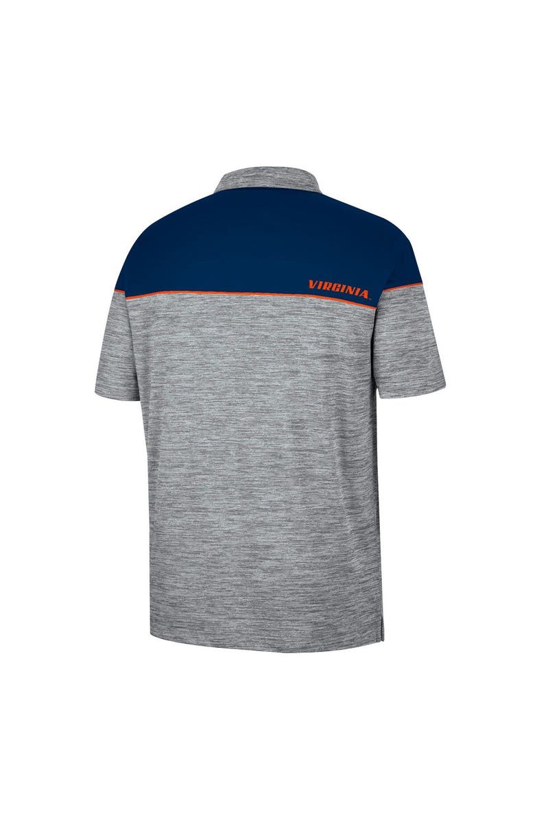 COLOSSEUM Men's Colosseum Heathered Gray/Navy Virginia Cavaliers Birdie Polo, Alternate, color, 