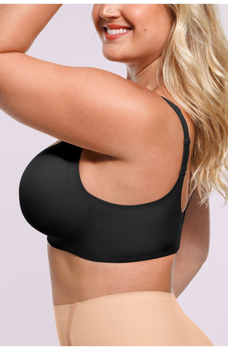 Shapellx FitSense Wireless V-Neck Bra, Alternate, color, Jet Black