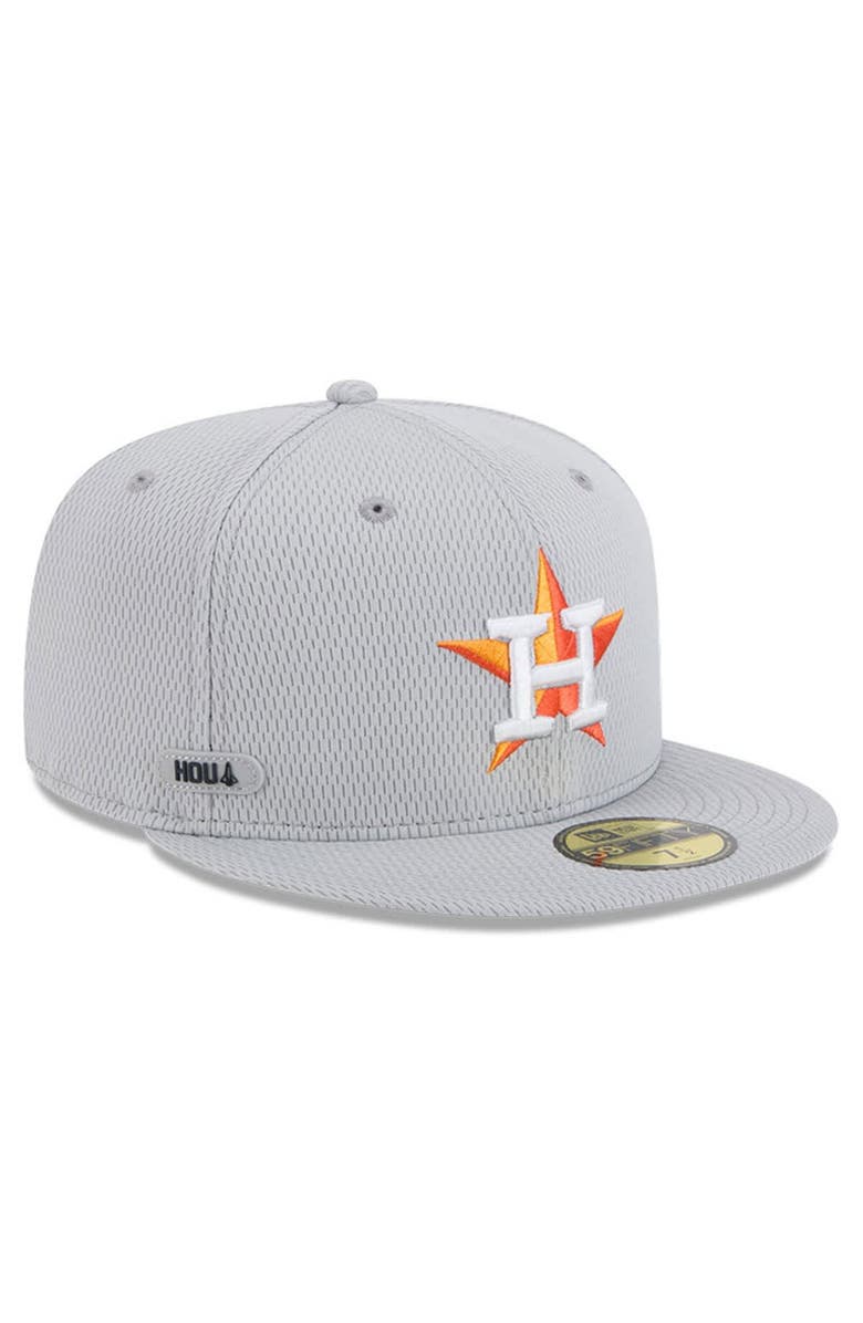 New Era Men's New Era Gray Houston Astros 2025 MLB Clubhouse 59FIFTY Fitted Hat, Main, color, Gray