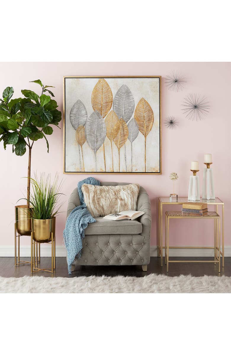 WILLOW ROW Floor Planters - Set of 2, Alternate, color, Gold