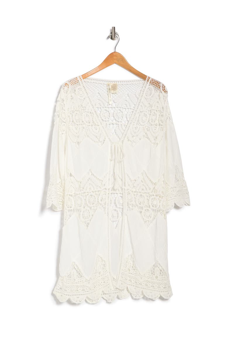 Forgotten Grace Embroidered Tie Front Duster, Alternate, color, 