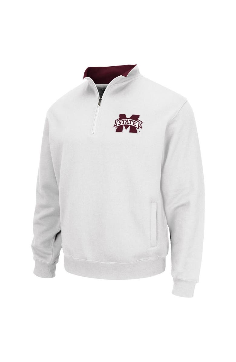 COLOSSEUM Men's Colosseum White Mississippi State Bulldogs Tortugas Logo Quarter-Zip Jacket, Alternate, color, White