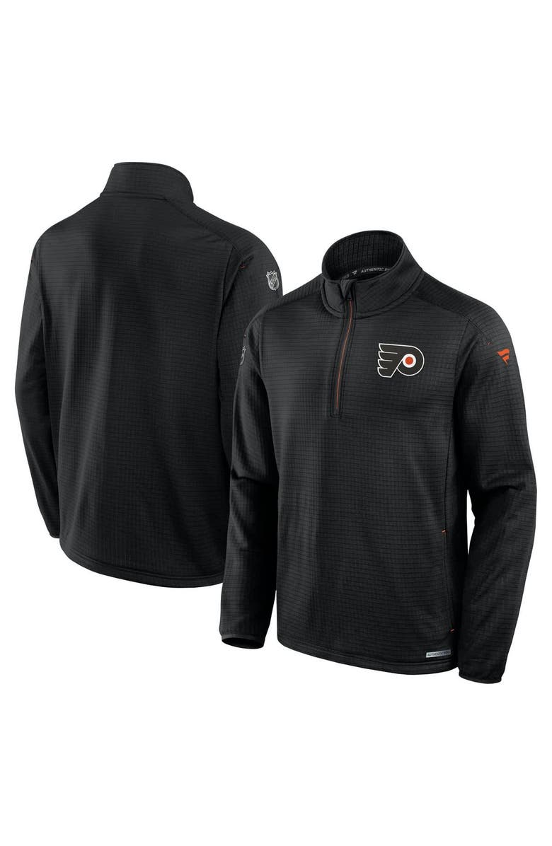 FANATICS Men's Fanatics  Black Philadelphia Flyers Authentic Pro Rink Quarter-Zip Jacket, Alternate, color, 