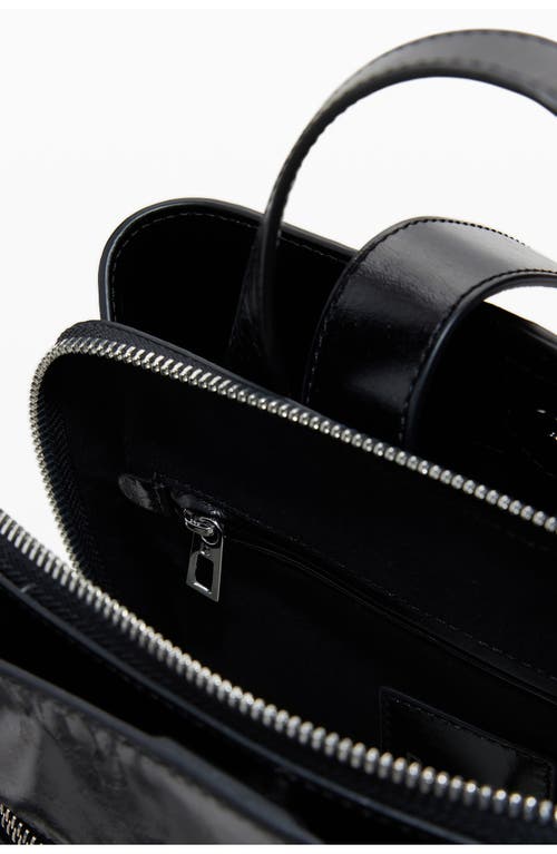 Desigual Mini Leather Backpack In Black