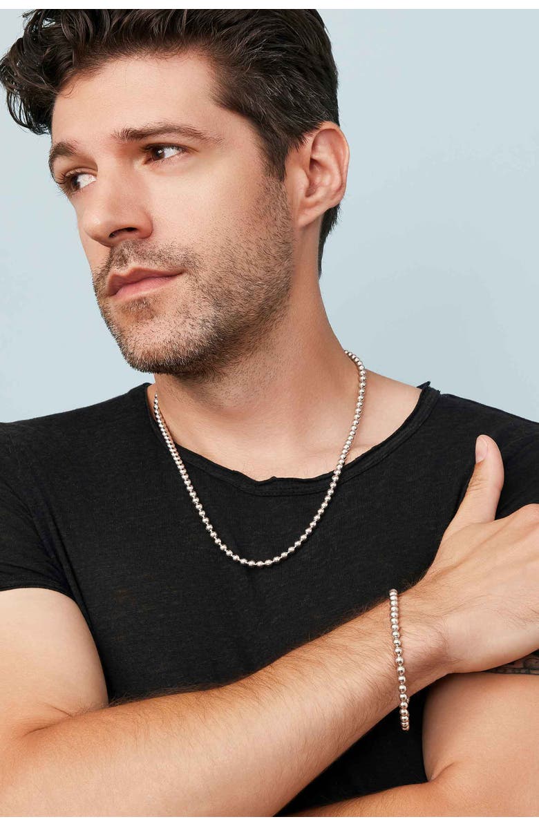 Oradina Sterling Silver Baller Bead Necklace, Alternate, color, Sterling Silver