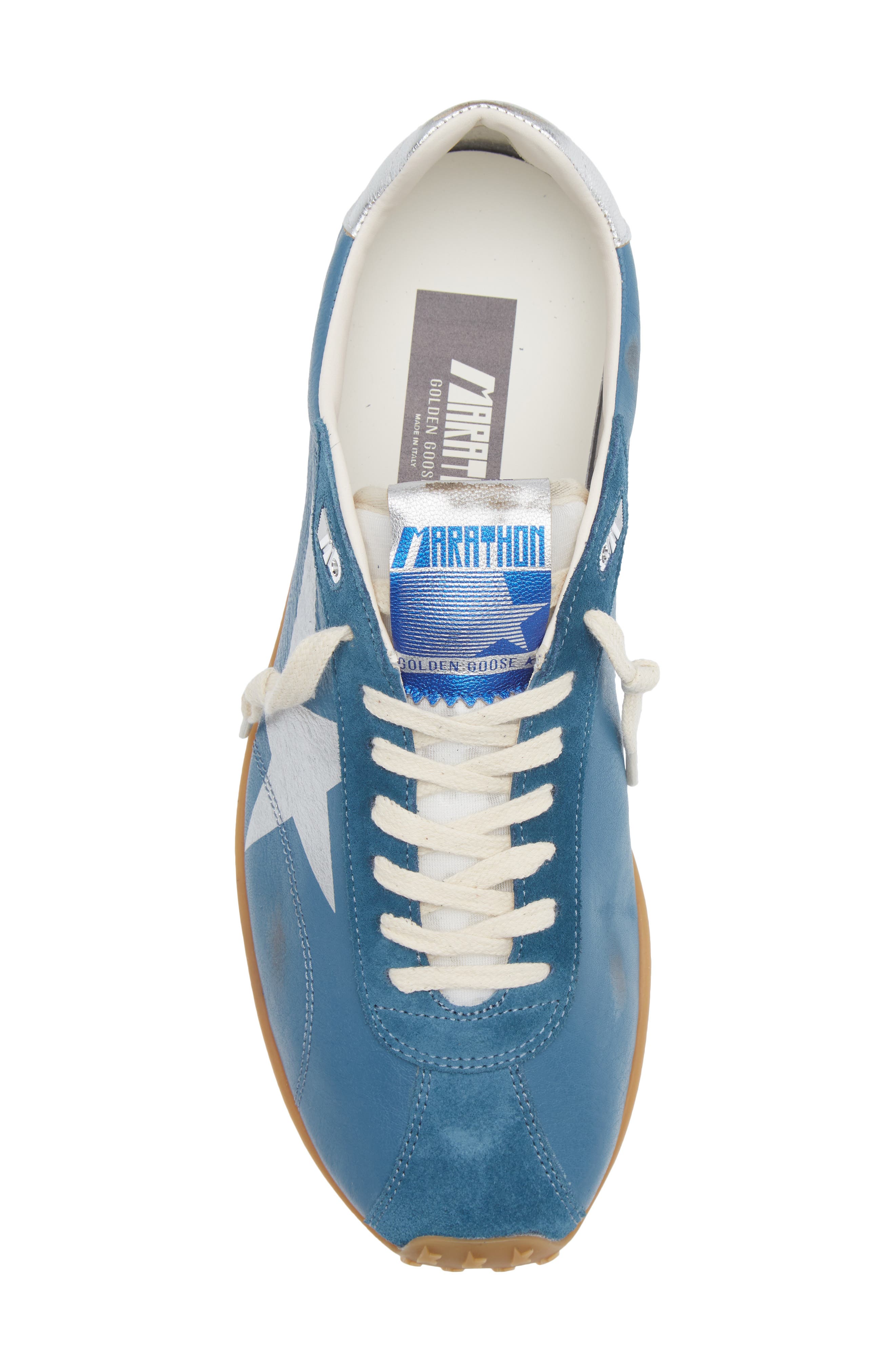 Golden Goose Marathon Speed Sneaker, Alternate, color, Petrol Blue/Silver/Cream