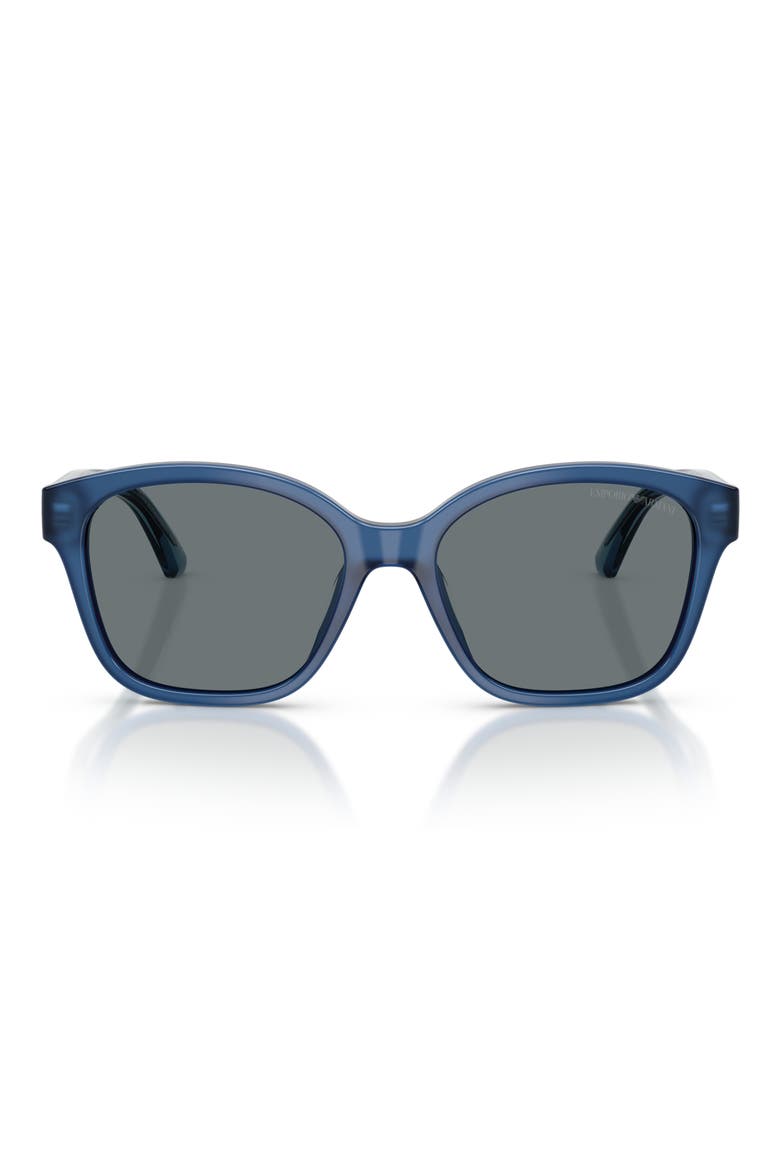 Kids' 49mm Small Cat Eye Sunglasses, Main, color, SHINY OPAL BLUE / DARK BLUE