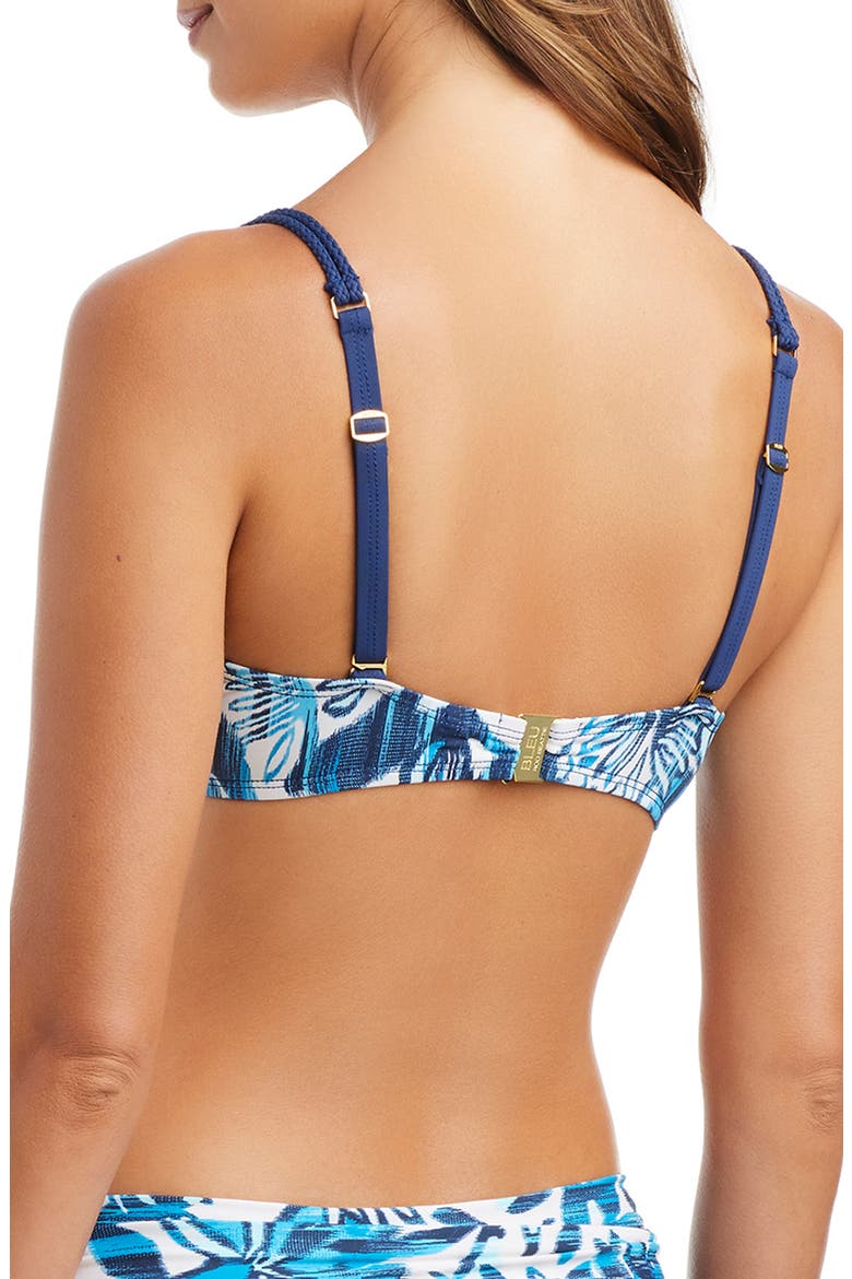 Ring Draped Underwire Bikini Top, Alternate, color, BLUE MULTI