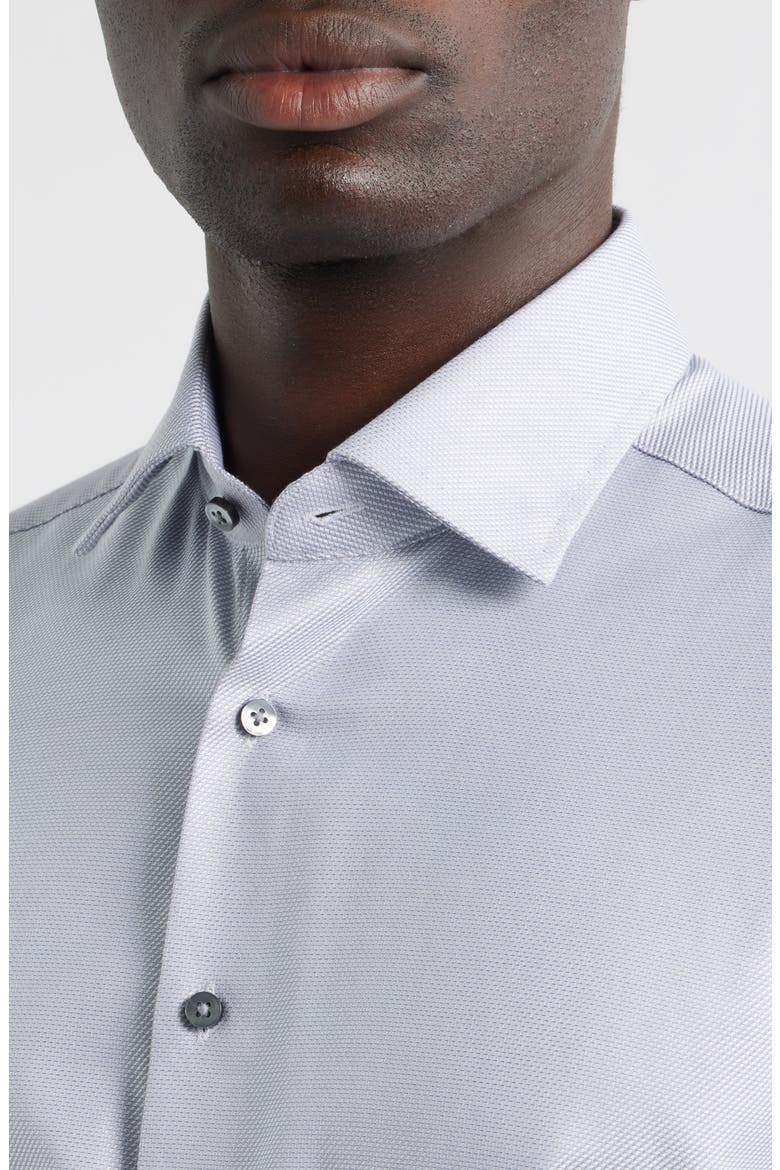 Modern Fit Micropattern Non-Iron Cotton Dobby Dress Shirt, Alternate, color, SILVER GREY
