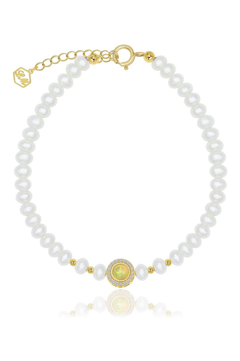 Freshwater Pearl & Opal Bracelet, Main, color, WHITE