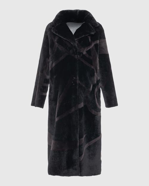 Gorski Shearling Lamb Coat With Intarsia In Multi