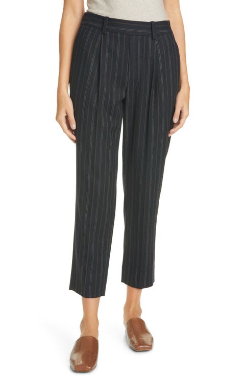 Stripe Flannel Ankle Pants