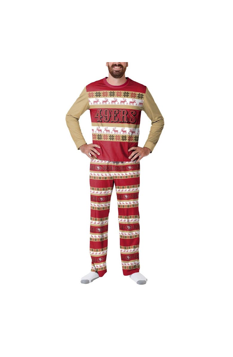 FOCO Men's FOCO Scarlet San Francisco 49ers Team Ugly Pajama Set, Main, color, 