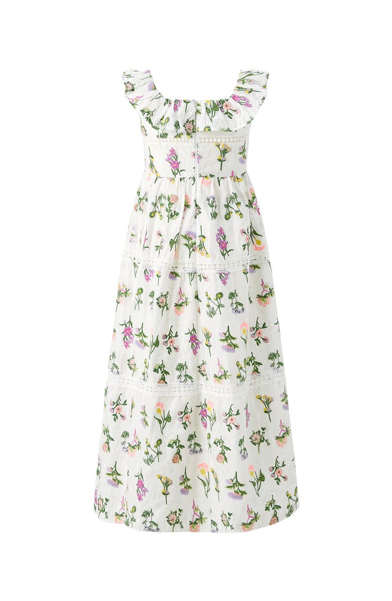 Marlo Kids Emely Frill Embroidered Maxi Dress, Alternate, color, Floral