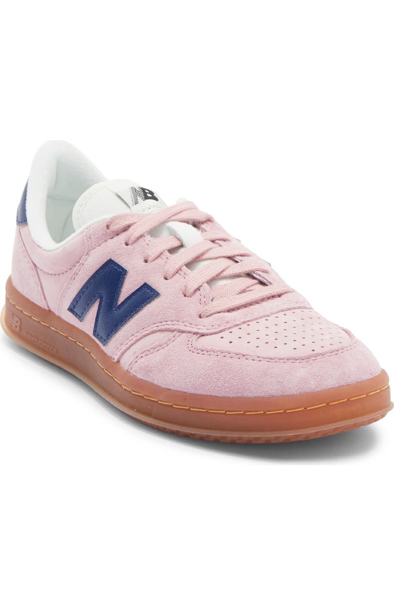 New Balance Gender Inclusive T500 Tennis Sneaker, Main, color, Pink Taffy/ Blue Oyster