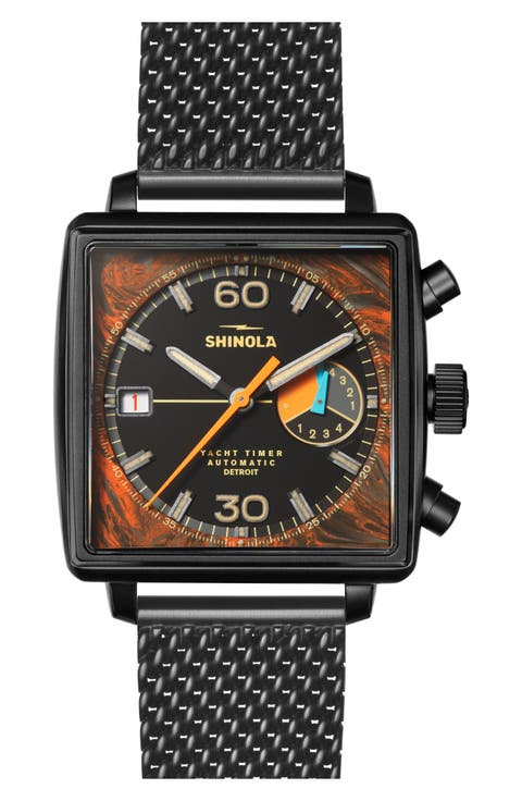 Mackinac Automatic Yacht Timer Mesh Strap Watch, 40mm