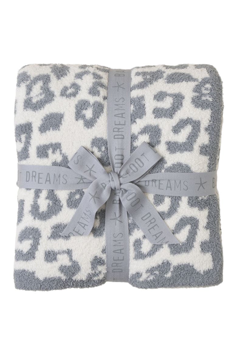 CozyChic® Animal Print Throw Blanket, Main, color, MOONBEAM/ CREAM