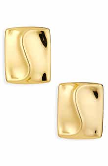ARGENTO VIVO Wavy Rectangle Bar Stud Earrings