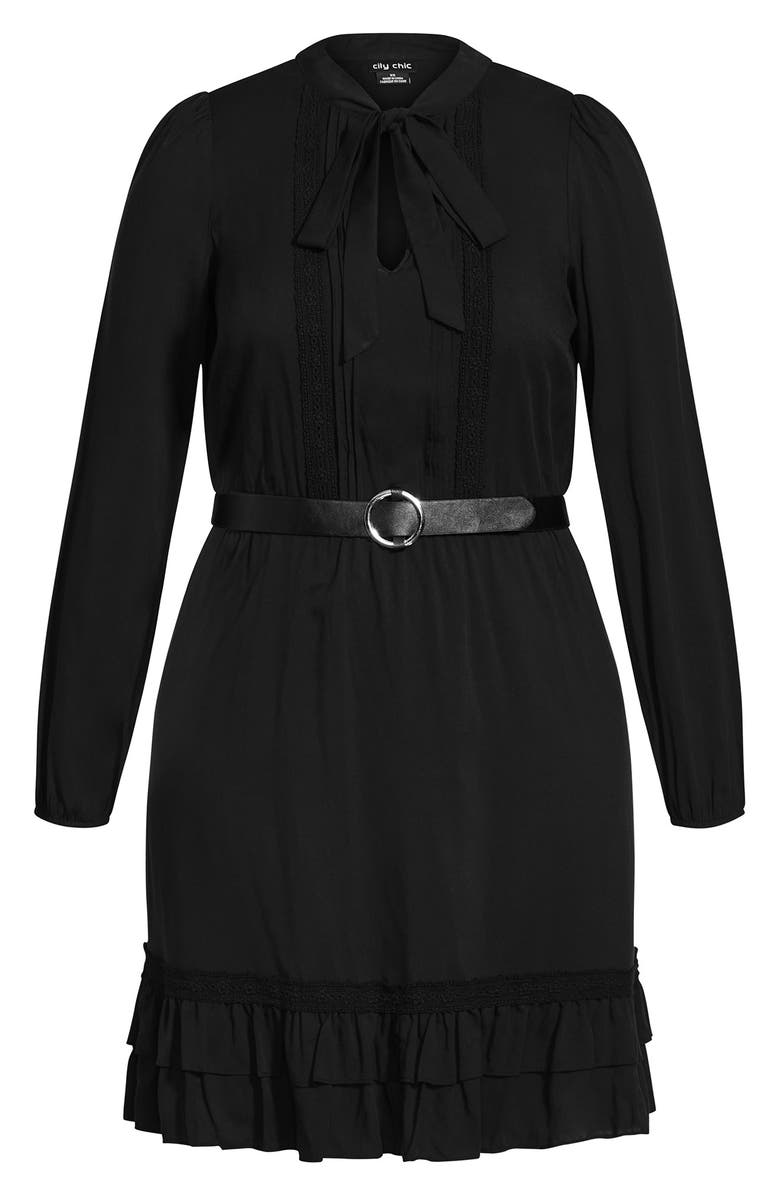City Chic Precious Belted Long Sleeve Dress, Alternate, color,