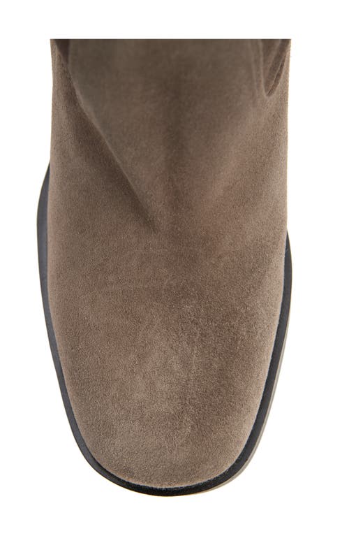 Stuart Weitzman Bethenny Block Heel Tall Boot In Charcoal Sport Suede