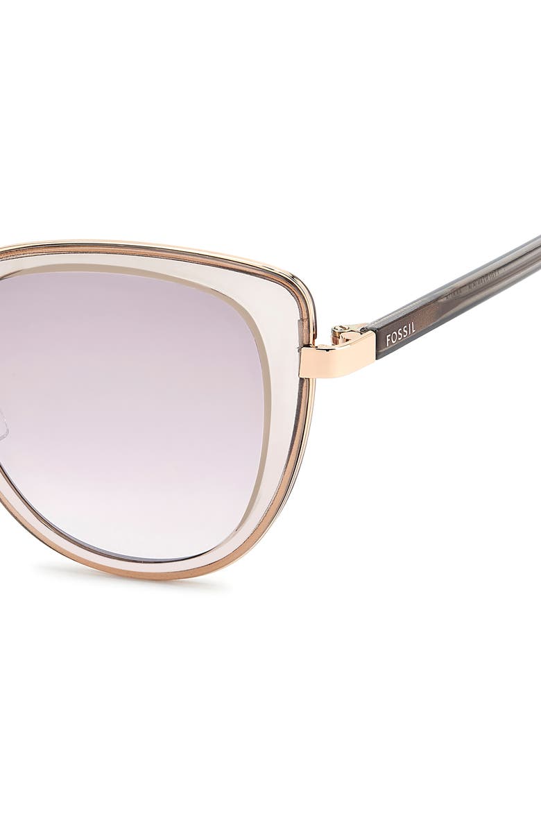Fossil 52mm Cat Eye Sunglasses, Alternate, color, Crystal Nude