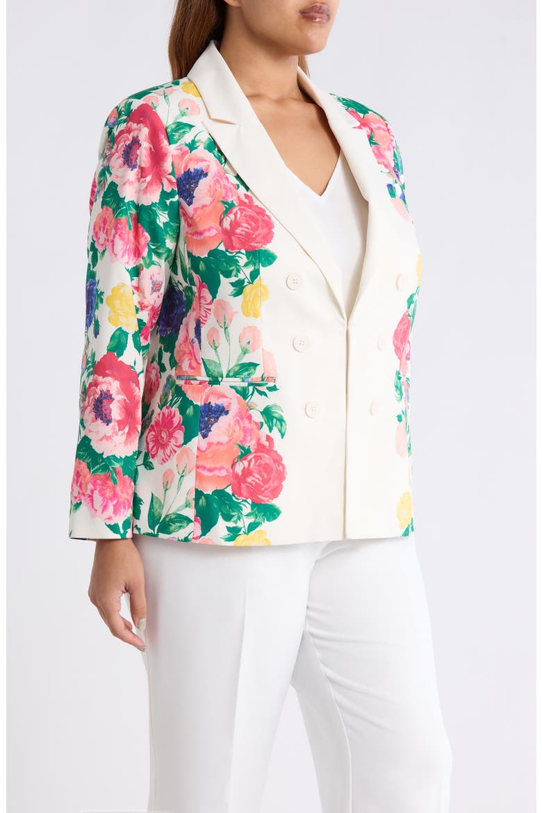 Floral Double Breasted Blazer, Alternate, color, IVORY MULTI