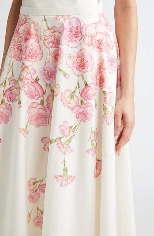 Giambattista Valli Carnation Print Cotton Poplin Skirt
