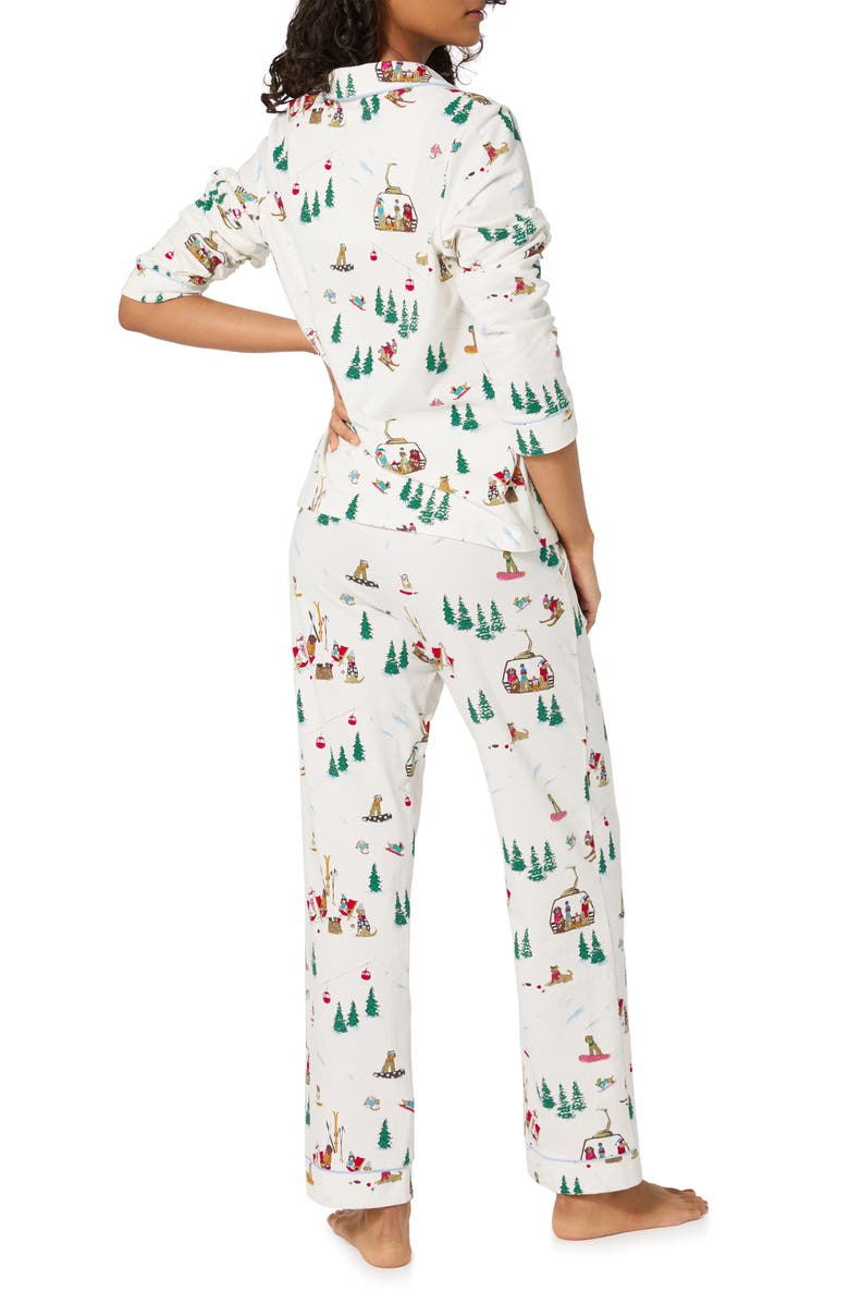 BedHead Pajamas Print Stretch Organic Cotton Pajamas, Alternate, color, Ski Pups