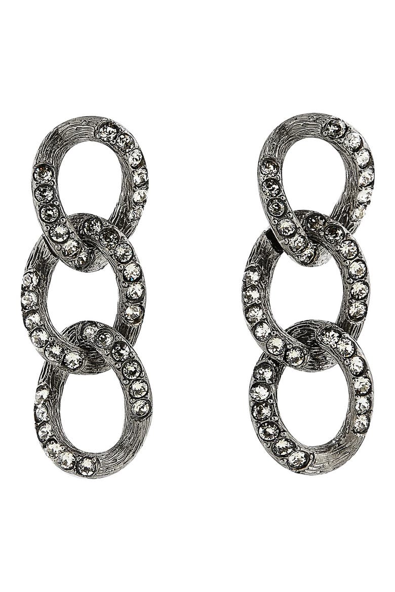 Chain Link Earrings, Main, color, SMOKY QUARTZ