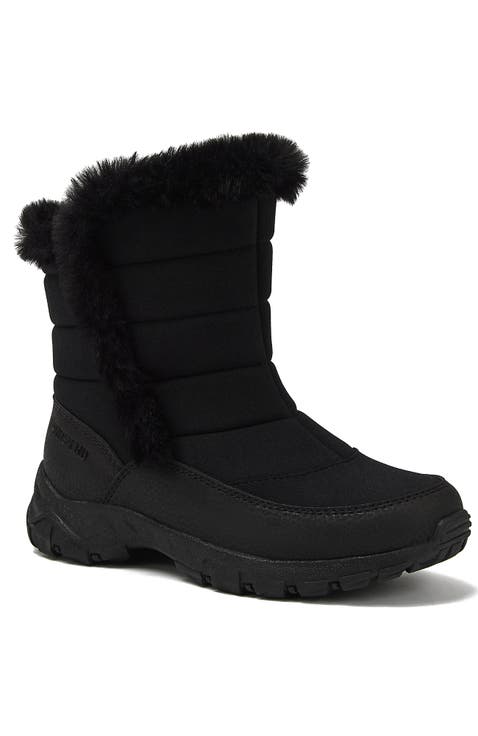 Kids Expedition Faux Fur Waterproof Puffer Snow Boots